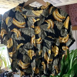 Banana Hawaiian Cropped shirt